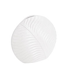 Ceramic Vase - Ceramic Ethan Round Vase Matte White (25.2x8X22.2cmH)