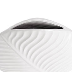 Ceramic Ethan Round Vase Matte White (25.2x8X22.2cmH)