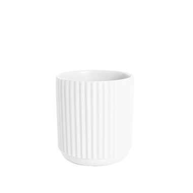 Trend Ceramic Pots - Ceramic Cyprus Vase Matte White (14DX15cmH)