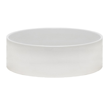 Ceramic Bondi Low Cylinder Bowl Glossy White (30Dx12cmH)