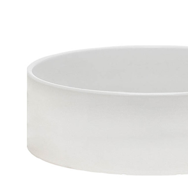 Ceramic Bondi Low Cylinder Bowl Glossy White (30Dx12cmH)