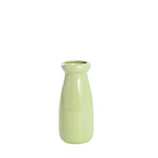 Ceramic Bottles - Ceramic Milk Bottle Petite Sage (6.5Dx14cmH)