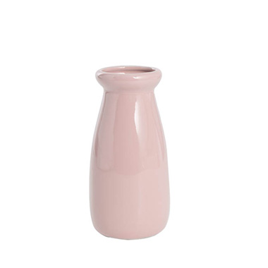 Ceramic Bottles - Ceramic Milk Bottle Medium Pink (9Dx20cmH)