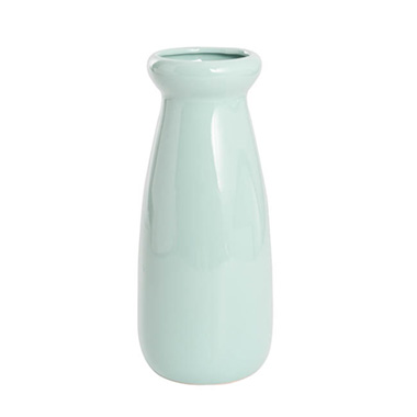 Ceramic Milk Bottle Large Blue (11Dx26cmH)