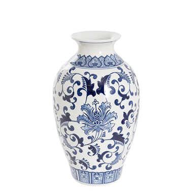 Trend Ceramic Pots - Long Neck Orient Porcelain Jar Large Blue & White (18×32cmH)