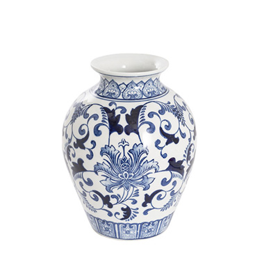 Trend Ceramic Pots - Long Neck Orient Porcelain Jar Vase Blue & White (18×25cmH)