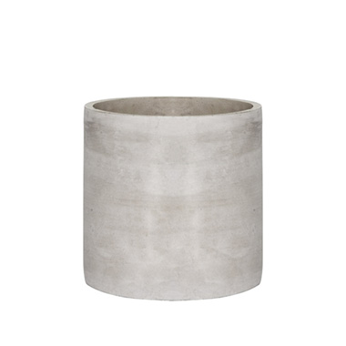 Cement Pots - Cement Floral Cylinder Grey (12Dx12cmH)