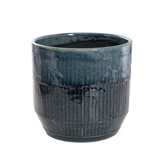 Trend Ceramic Pots - Ceramic Nelson Pot Large Navy Blue (19Dx18cmH)