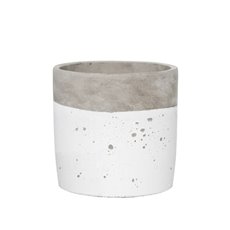 Cement Pots - Cement Nottingham Cylinder Pot White (16Dx16cmH)