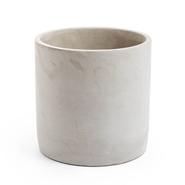 Cement Pots - Cement Floral Cylinder Grey (20Dx20cmH)