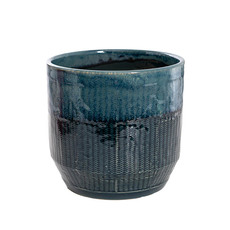 Trend Ceramic Pots - Ceramic Nelson Pot Medium Navy Blue (17Dx16cmH)