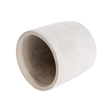Cement Floral Cylinder Grey (10Dx10cmH)