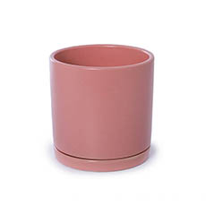 Trend Ceramic Pots - Ceramic Loreto Plant Pot & Plate Matte Earth Red (15Dx15cmH)
