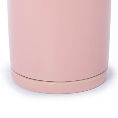 Ceramic Loreto Plant Pot & Plate Matte Pink Sand (15Dx15cmH)