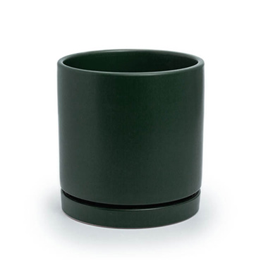 Trend Ceramic Pots - Ceramic Loreto Plant Pot & Plate Deep Teal (18Dx18.5cmH)