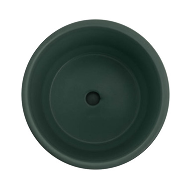 Ceramic Loreto Plant Pot & Plate Deep Teal (18Dx18.5cmH)