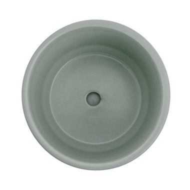 Ceramic Loreto Plant Pot & Plate Sea Foam (18Dx18.5cmH)