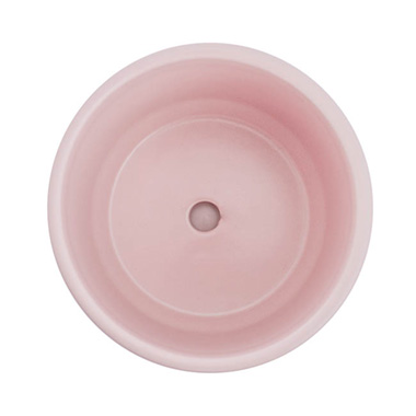 Ceramic Loreto Plant Pot & Plate Pink Sand (18DX18.5cmH)