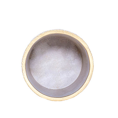 Cement Viola Cylinder Pot Gold (14Dx14cmH)