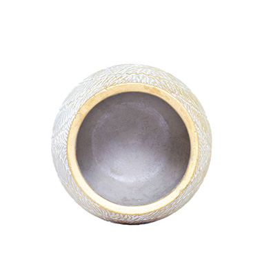 Cement Viola Round Pot Gold (14Dx14cmH)
