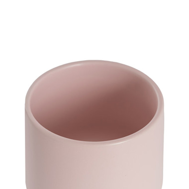 Ceramic Loreto Belly Pot & Plate Matte Pink Sand (15x14cmH)