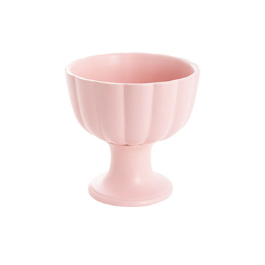  - Ceramic Compote Olivia Vases Light Pink (17Dx17cmH)
