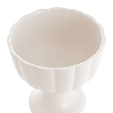 Ceramic Compote Olivia Vases White (17Dx17cmH)
