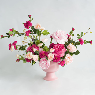 Ceramic Compote Isabella Vases Light Pink (13Dx15cmH)