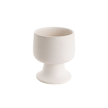  - Ceramic Compote Isabella Vases White (13Dx15cmH)
