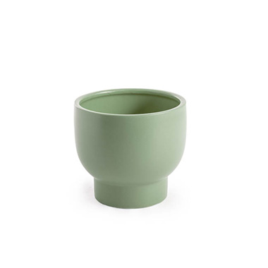 Trend Ceramic Pots - Ceramic Buffalo Pot Planter Matte Sage (15.5cmx14cmH)