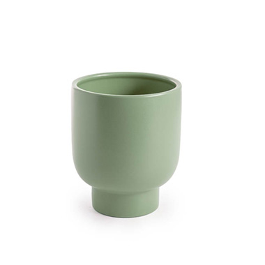  - Ceramic Buffalo Pot Planter Matte Sage (16cmx19cmH)
