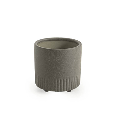 Trend Ceramic Pots - Ceramic Cape Town Pot Sandy Charcoal (15.3cmx15.5cmH)