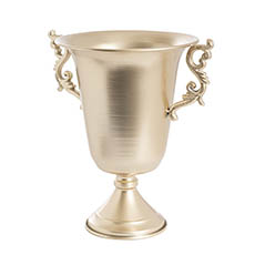 Metal Vase - Metal Flute Vase with Handles Champagne (31.5x24.5x35.5cmH)