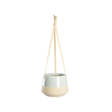 Trend Ceramic Pots - Ceramic Dolomite Hanging Pot Duo Sage (15.6x11.8cmH)