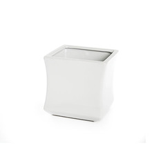 Florist Flower Pots - Ceramic Bondi Cube Waisted White (13x13x13cmH)