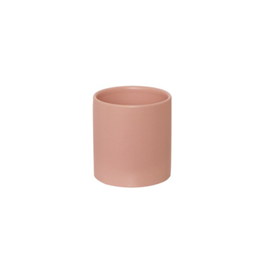 Satin Matte Collection - Ceramic Cylinder Pot Satin Matte Coral (10.5x10.5cmH)