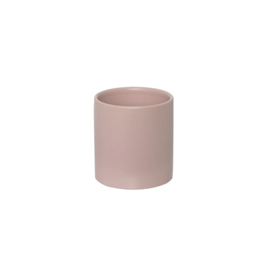 Satin Matte Collection - Ceramic Cylinder Pot Satin Matte Soft Pink (10.5x10.5cmH)