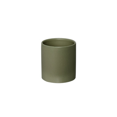 Satin Matte Collection - Ceramic Cylinder Pot Satin Matte Moss (10.5x10.5cmH)