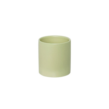 Satin Matte Collection - Ceramic Cylinder Pot Satin Matte Sage (10.5x10.5cmH)