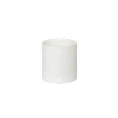 Satin Matte Collection - Ceramic Cylinder Pot Satin Matte White (10.5x10.5cmH)