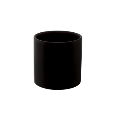Satin Matte Collection - Ceramic Cylinder Pot Satin Matte Black (14x14cmH)