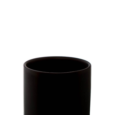 Ceramic Cylinder Pot Satin Matte Black (14x14cmH)