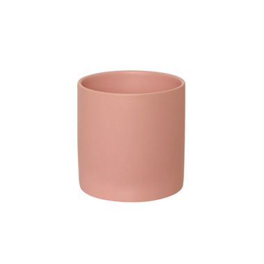 Satin Matte Collection - Ceramic Cylinder Pot Satin Matte Coral(14x14cmH)