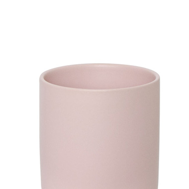 Ceramic Cylinder Pot Satin Matte Soft Pink (14x14cmH)