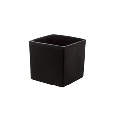 Satin Matte Collection - Ceramic Cube Pot Satin Matte Black (12x12x12cmH)