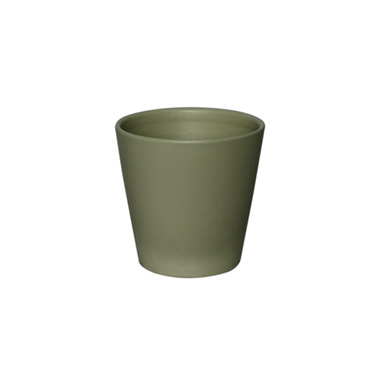 Satin Matte Collection - Ceramic Conical Pot Satin Matte Moss (13.5x13.5cmH)