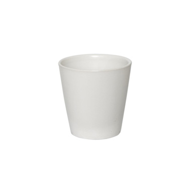 Satin Matte Collection - Ceramic Conical Pot Satin Matte White (13.5x13.5cmH)