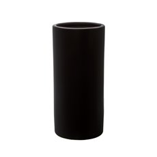Satin Matte Collection - Ceramic Cylinder Pot Satin Matte Black (13x28cmH)