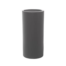 Satin Matte Collection - Ceramic Cylinder Pot Satin Matte Charcoal (13x28cmH)