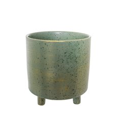 Large Flower Pots & Planters - Ceramic Premium Cresta Pot Green (20.5x20.5cmH)